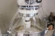 Plastic Cover on Mixer Keeps the Flour From Flying