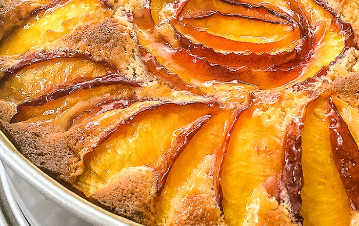 Nectarine Almond Cake just out of the oven.